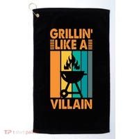 Grillin Like A Villain Gift Bbq Great Gift Golf Towel thumb 0