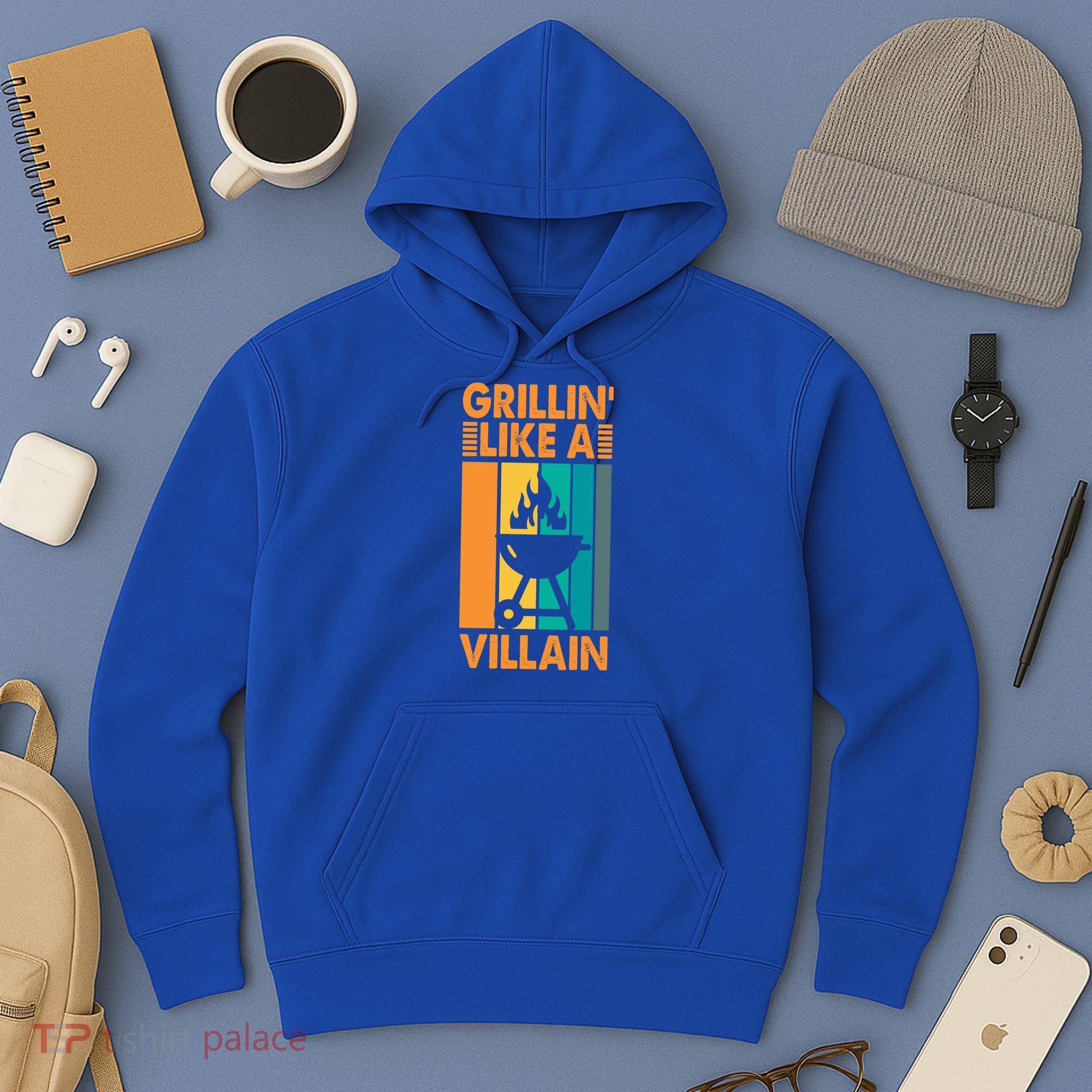 Grillin Like A Villain Gift Bbq Great Gift Hoodie