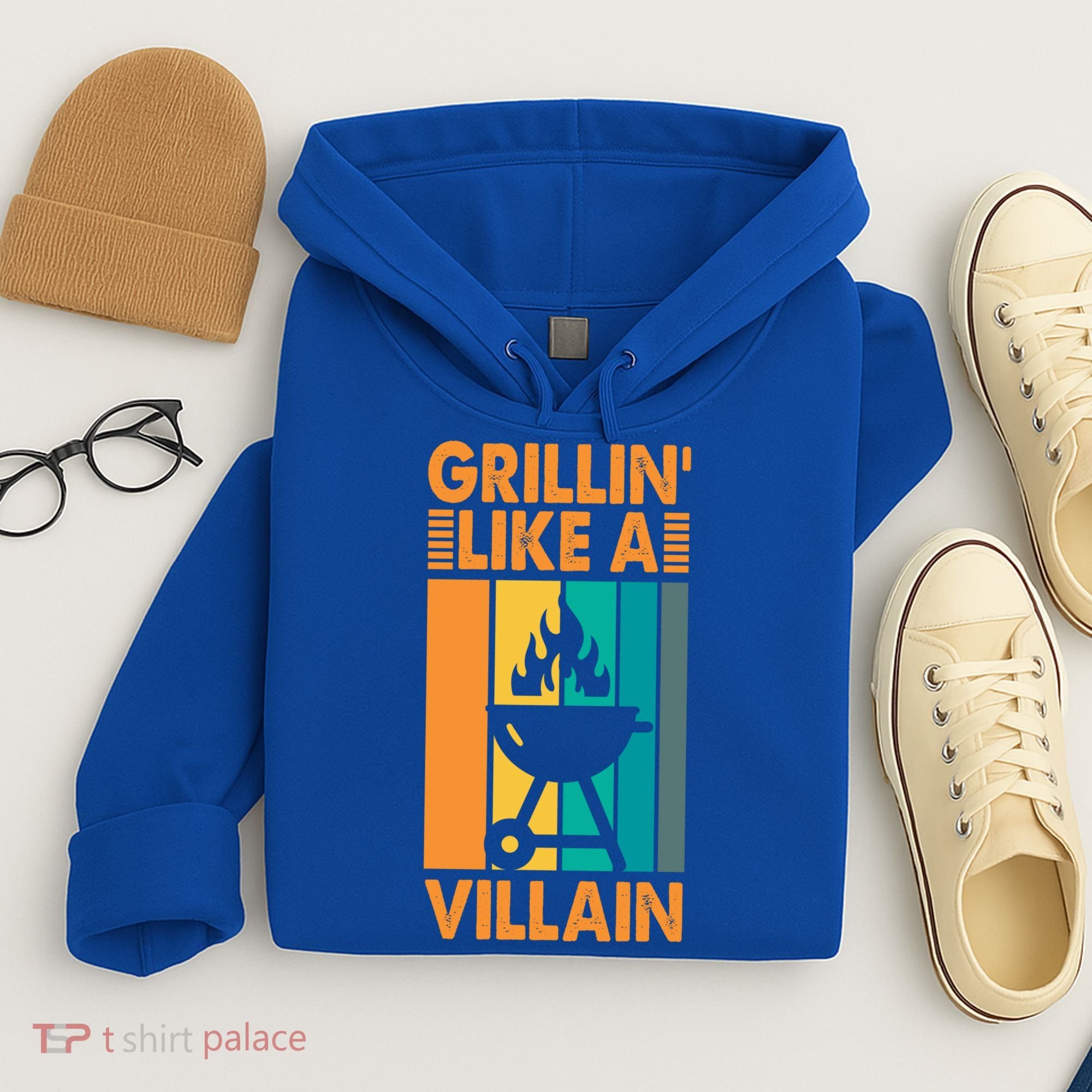 Grillin Like A Villain Gift Bbq Great Gift Hoodie