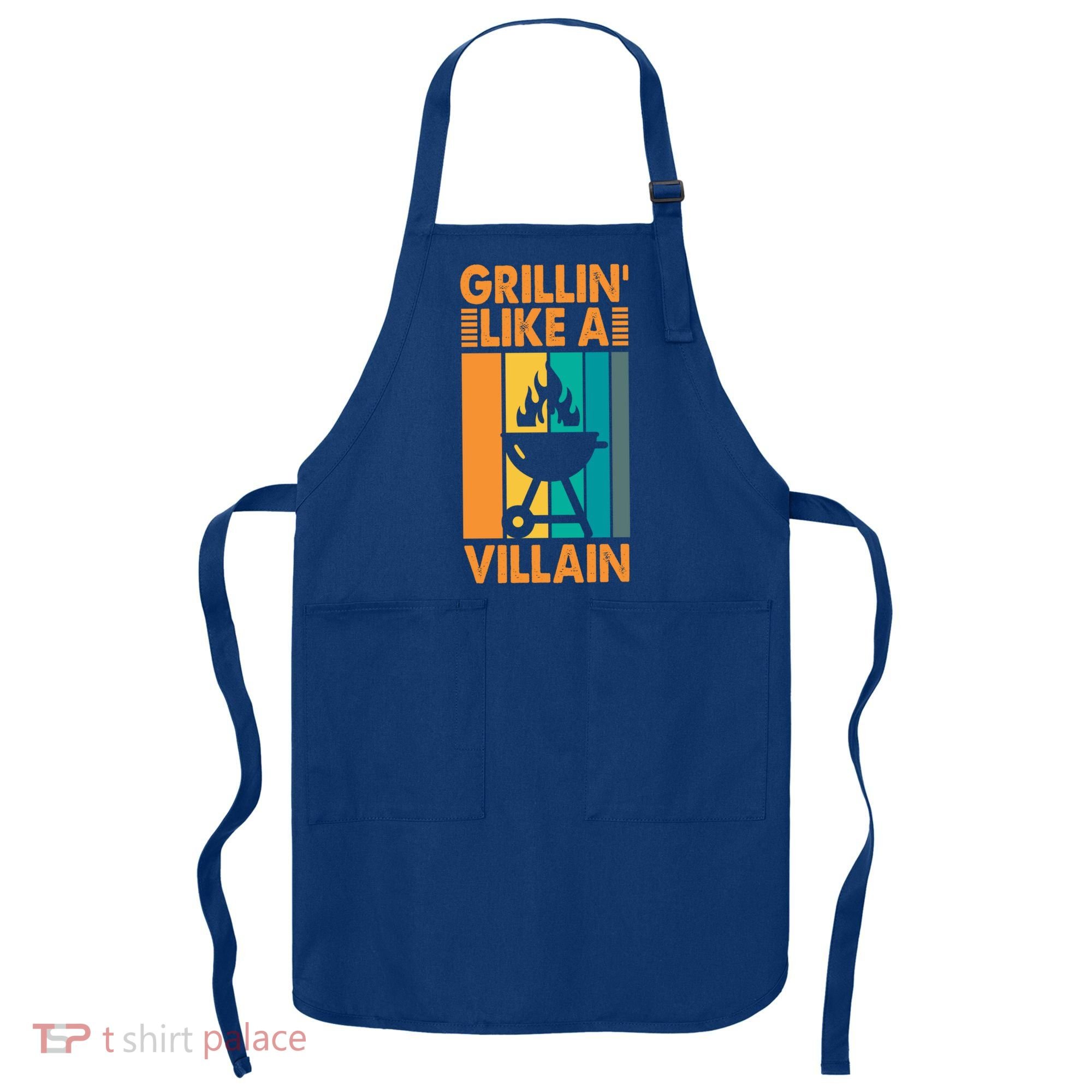 Grillin Like A Villain Gift Bbq Great Gift Apron