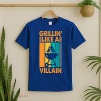 Grillin Like A Villain Gift Bbq Great Gift T-Shirt thumb 2