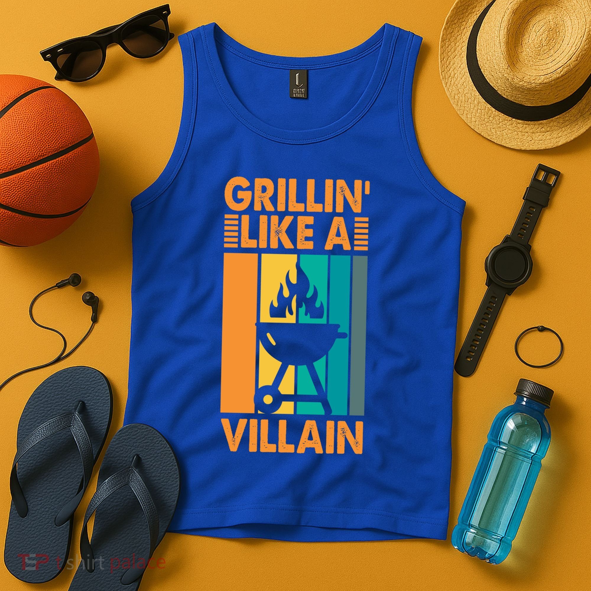 Grillin Like A Villain Gift Bbq Great Gift Tank Top