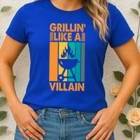 Grillin Like A Villain Gift Bbq Great Gift Women's T-Shirt thumb 2