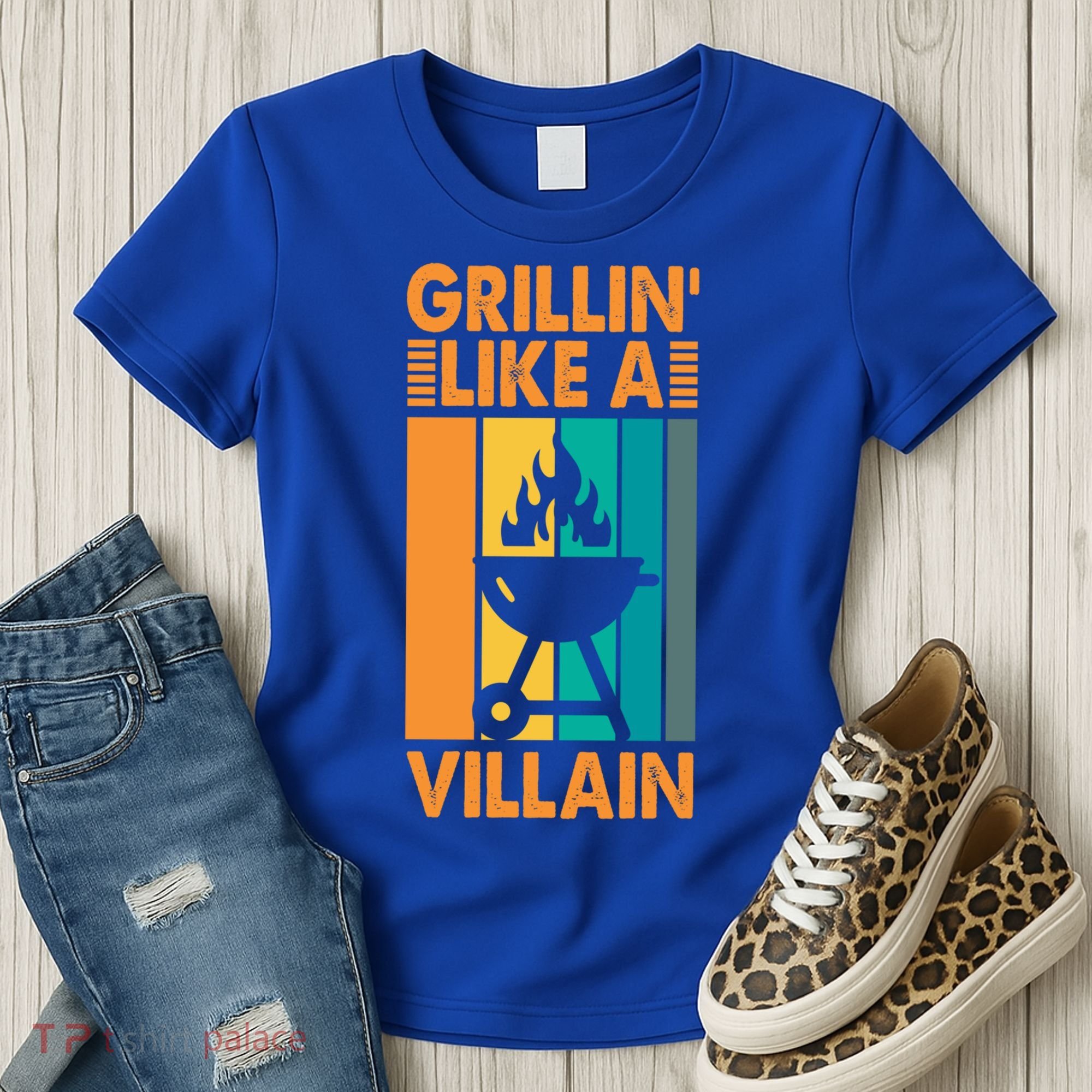 Grillin Like A Villain Gift Bbq Great Gift Women's T-Shirt