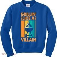 Grillin Like A Villain Gift Bbq Great Gift Kids Sweatshirt thumb 0