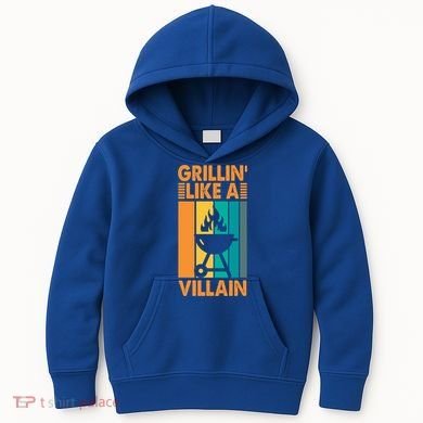 Grillin Like A Villain Gift Bbq Great Gift Kids Hoodie