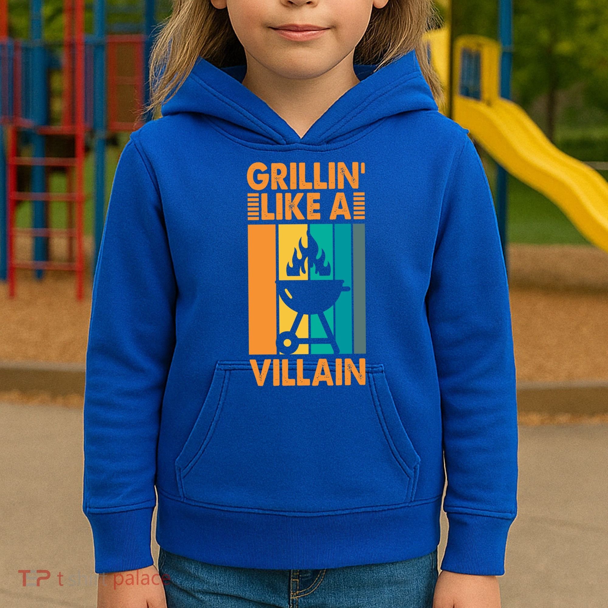 Grillin Like A Villain Gift Bbq Great Gift Kids Hoodie