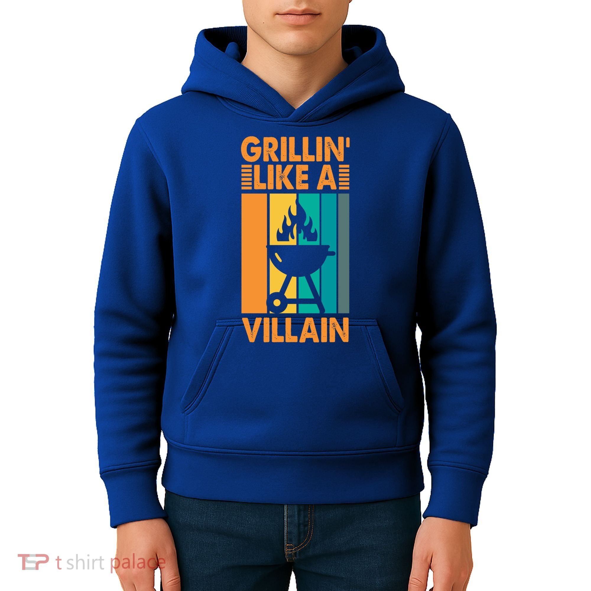 Grillin Like A Villain Gift Bbq Great Gift Kids Hoodie