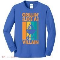 Grillin Like A Villain Gift Bbq Great Gift Kids Long Sleeve Shirt thumb 0