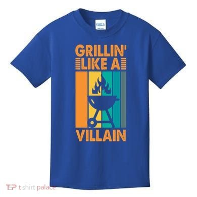 Grillin Like A Villain Gift Bbq Great Gift Kids T-Shirt