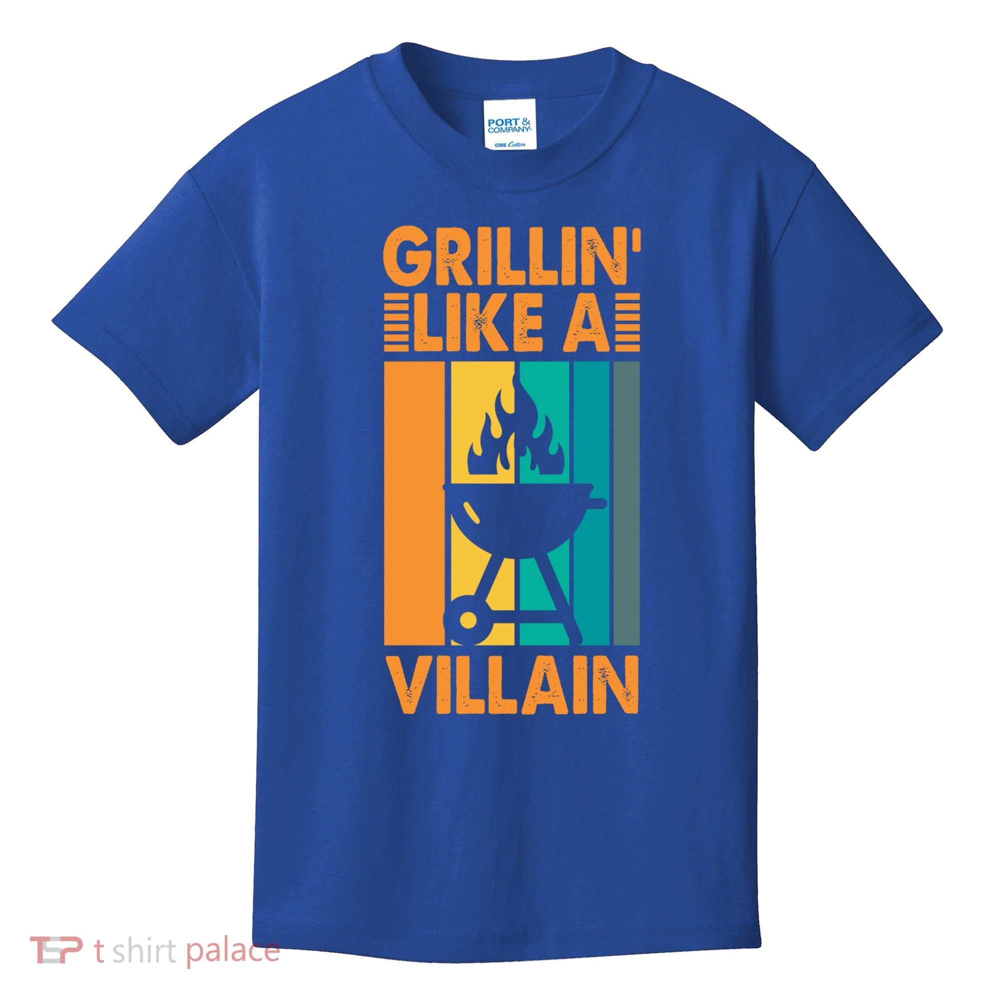 Grillin Like A Villain Gift Bbq Great Gift Kids T-Shirt