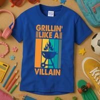 Grillin Like A Villain Gift Bbq Great Gift Kids T-Shirt thumb 3
