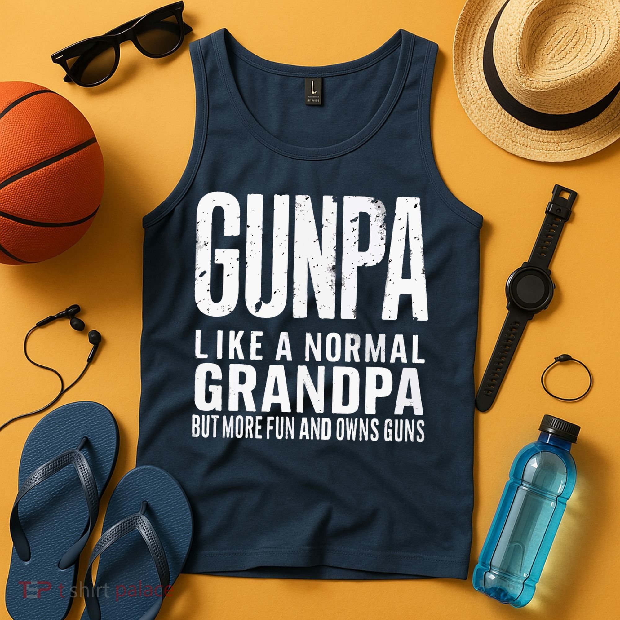 Gunpa Like A Normal Grandpa But More Fun And Owns Guns Funny Tank Top