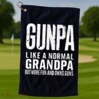 Gunpa Like A Normal Grandpa But More Fun And Owns Guns Funny Golf Towel thumb 1
