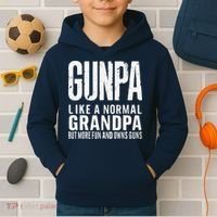 Gunpa Like A Normal Grandpa But More Fun And Owns Guns Funny Kids Hoodie thumb 2