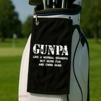 Gunpa Like A Normal Grandpa But More Fun And Owns Guns Golf Towel thumb 2