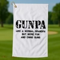 Gunpa Like A Normal Grandpa But More Fun And Owns Guns Golf Towel thumb 1