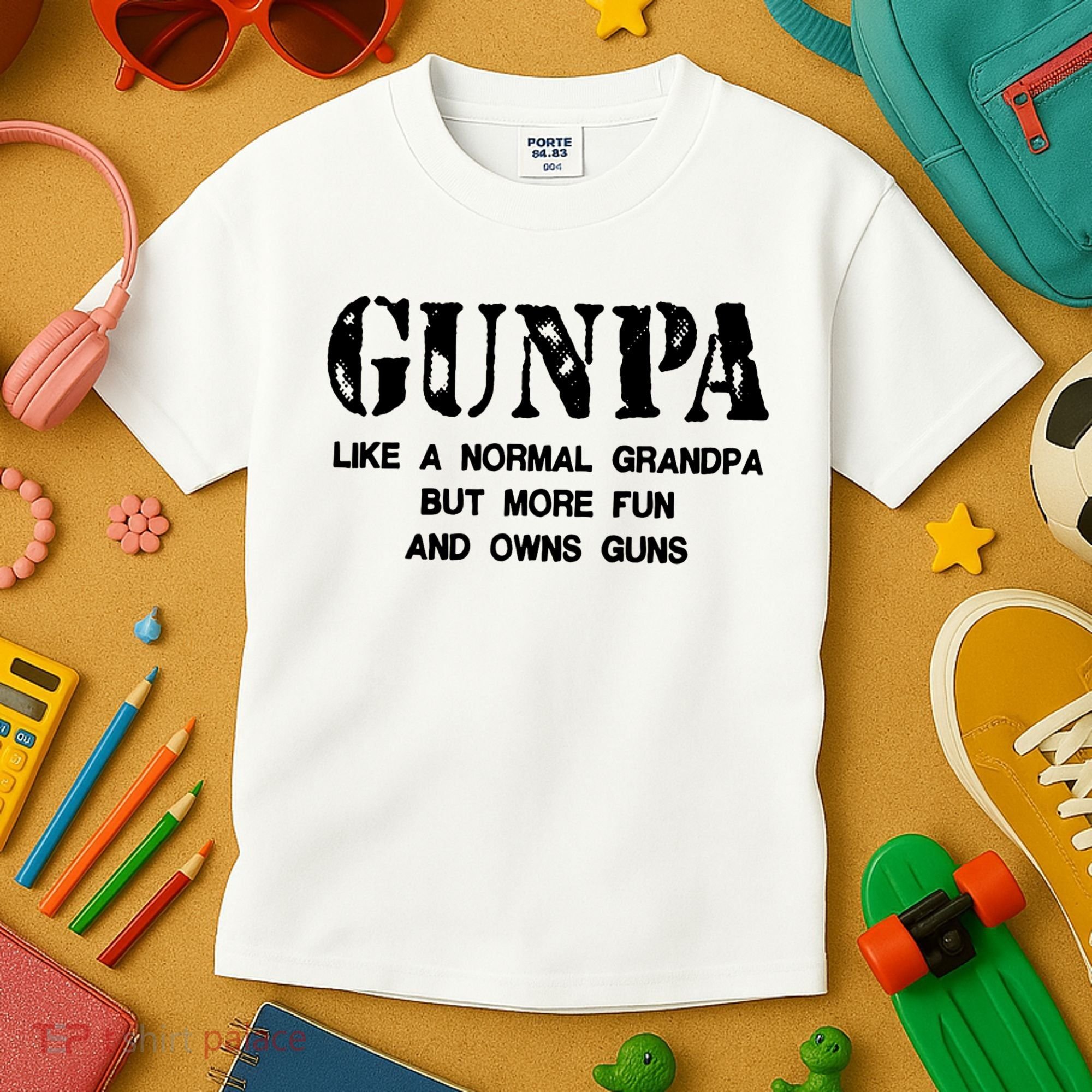 Gunpa Like A Normal Grandpa But More Fun And Owns Guns Kids T-Shirt