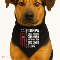 Gunpa Like A Normal Grandpa But More Fun And Owns Guns USA-Made Doggie Bandana thumb 1