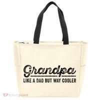 Grandpa Like A Dad But Way Cooler Funny Grandad Definition Tote Bag thumb 0