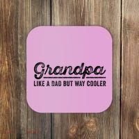 Grandpa Like A Dad But Way Cooler Funny Grandad Definition Coaster thumb 0