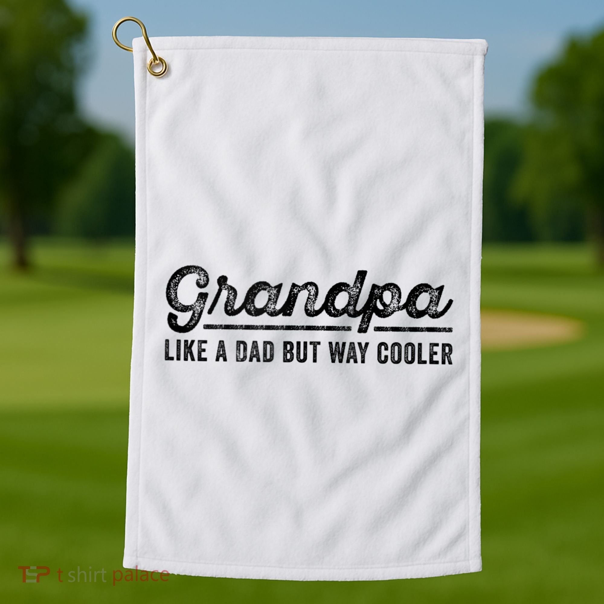 Grandpa Like A Dad But Way Cooler Funny Grandad Definition Golf Towel