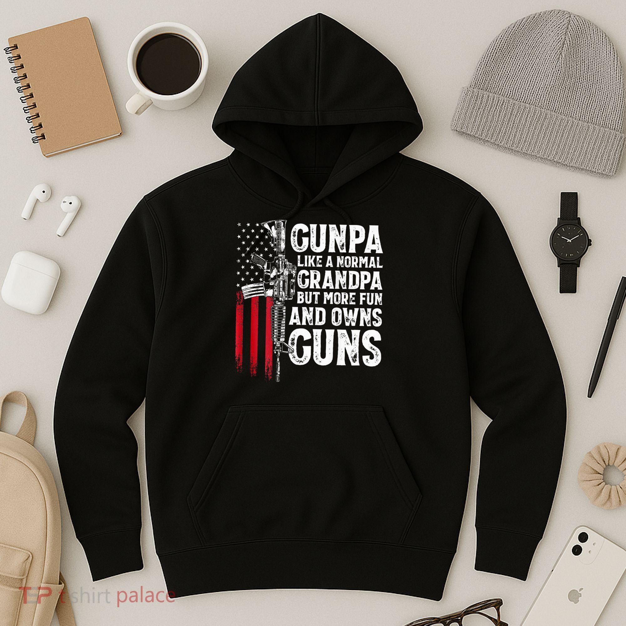 Gunpa Like A Normal Grandpa Fun And Owns Guns Hoodie