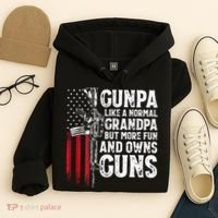 Gunpa Like A Normal Grandpa Fun And Owns Guns Hoodie thumb 4