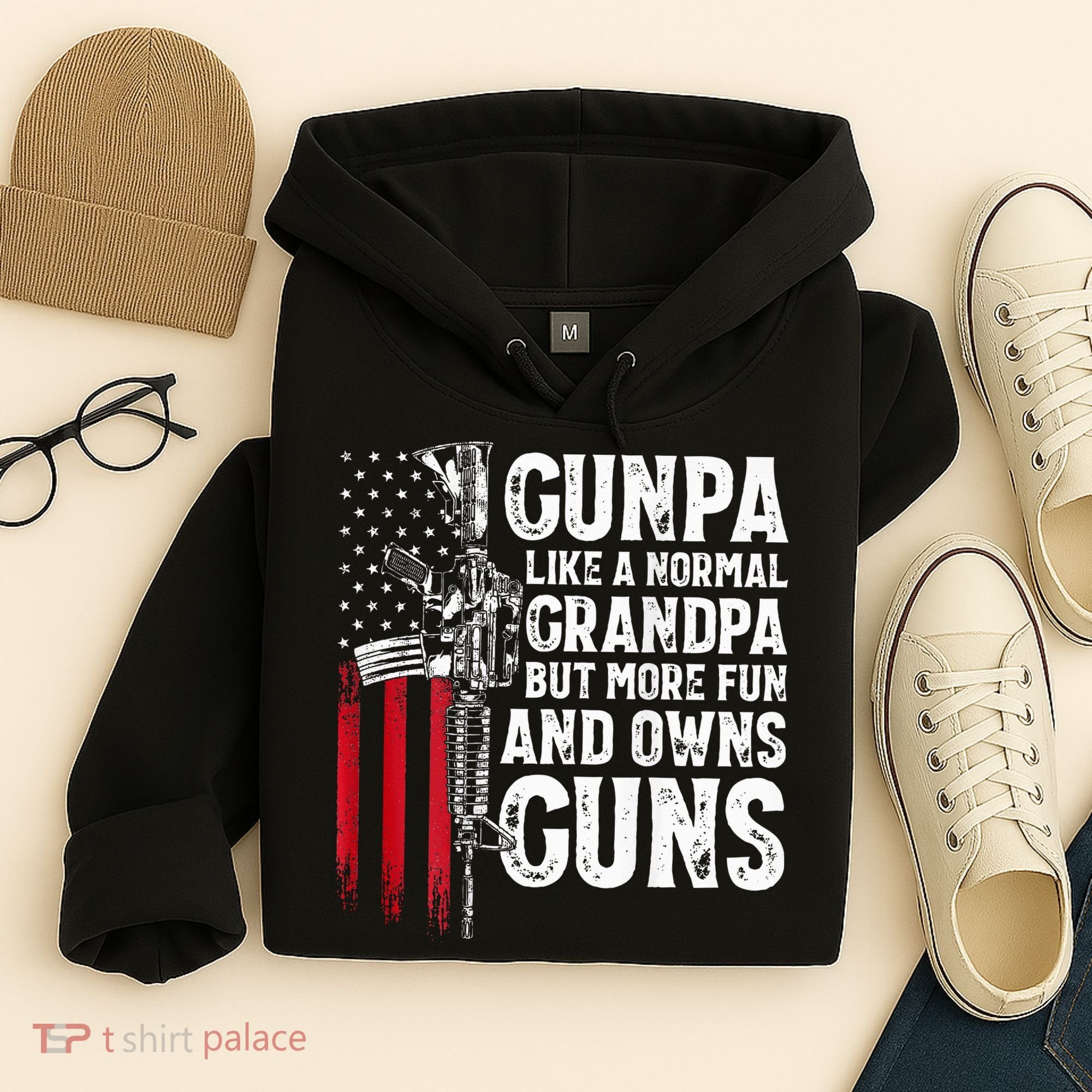 Gunpa Like A Normal Grandpa Fun And Owns Guns Hoodie