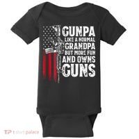 Gunpa Like A Normal Grandpa Fun And Owns Guns Baby Bodysuit thumb 0