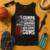 Gunpa Like A Normal Grandpa Fun And Owns Guns Tank Top thumb 4