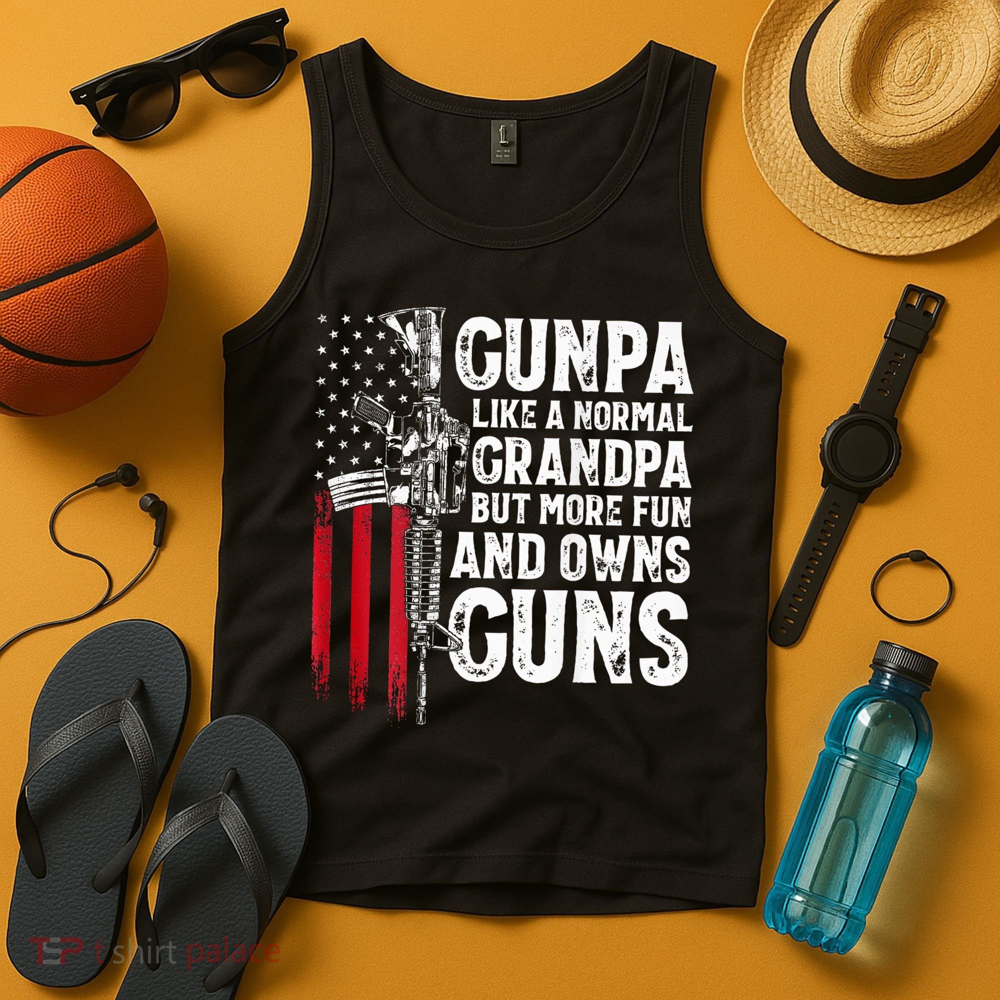 Gunpa Like A Normal Grandpa Fun And Owns Guns Tank Top
