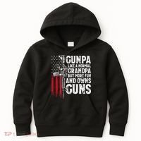 Gunpa Like A Normal Grandpa Fun And Owns Guns Kids Hoodie thumb 0