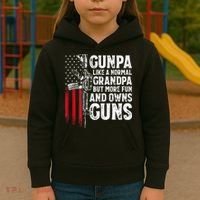 Gunpa Like A Normal Grandpa Fun And Owns Guns Kids Hoodie thumb 3