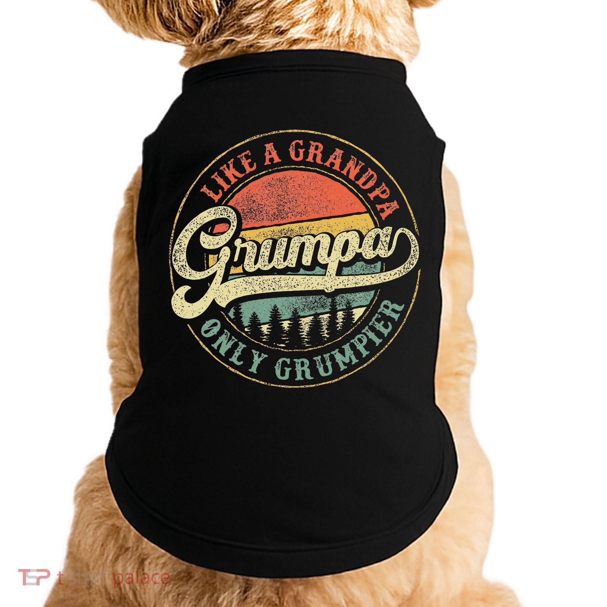 Grumpa Like A Grandpa Only Grumpier Retro Grumpa Definition Doggie Tank