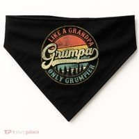 Grumpa Like A Grandpa Only Grumpier Retro Grumpa Definition USA-Made Doggie Bandana thumb 0