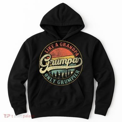 Grumpa Like A Grandpa Only Grumpier Retro Grumpa Definition Hoodie
