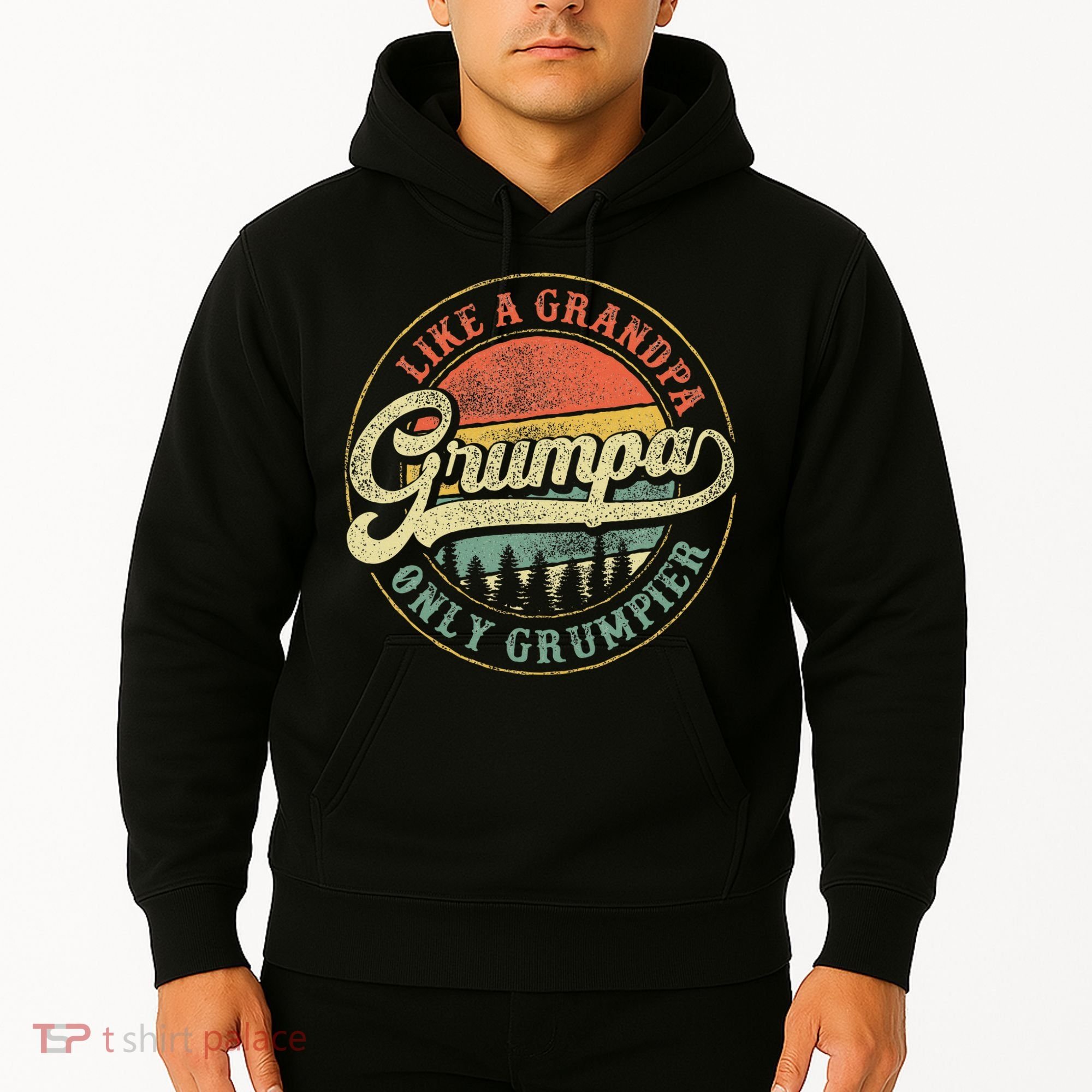 Grumpa Like A Grandpa Only Grumpier Retro Grumpa Definition Hoodie
