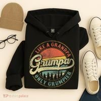Grumpa Like A Grandpa Only Grumpier Retro Grumpa Definition Hoodie thumb 4