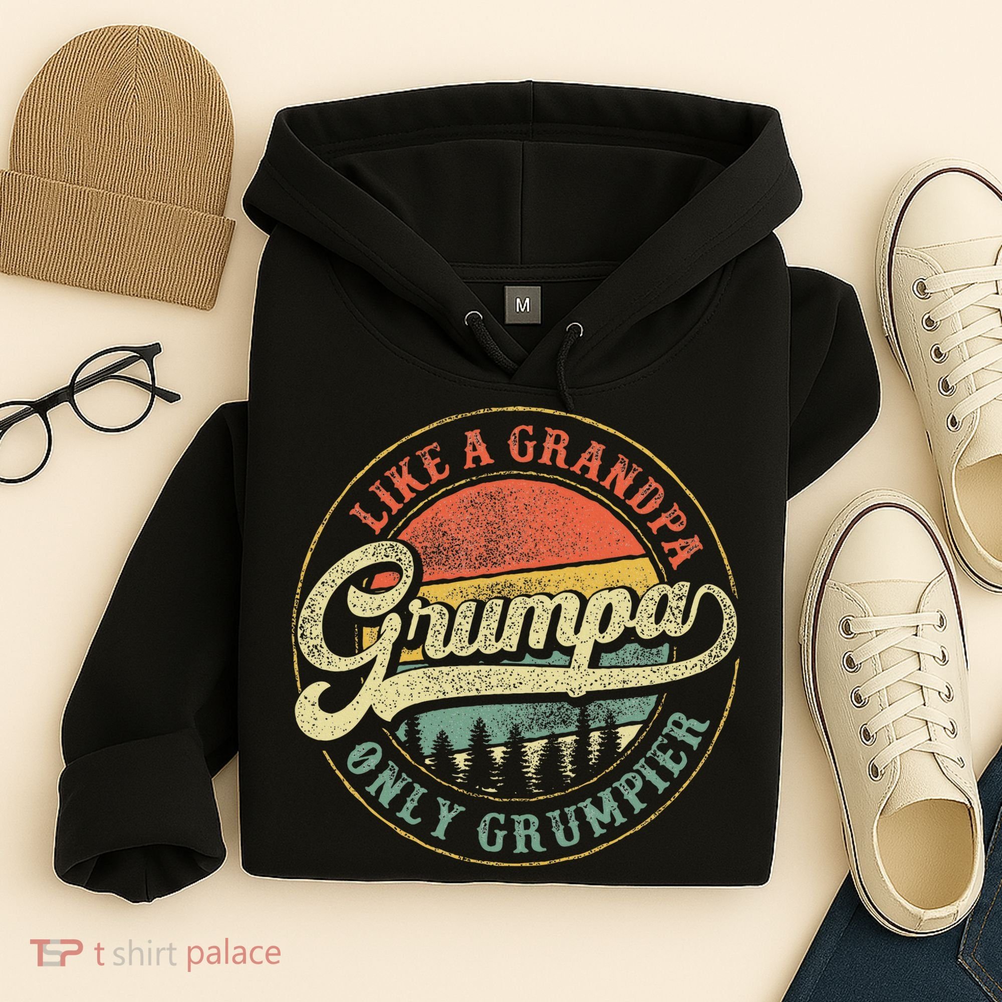 Grumpa Like A Grandpa Only Grumpier Retro Grumpa Definition Hoodie