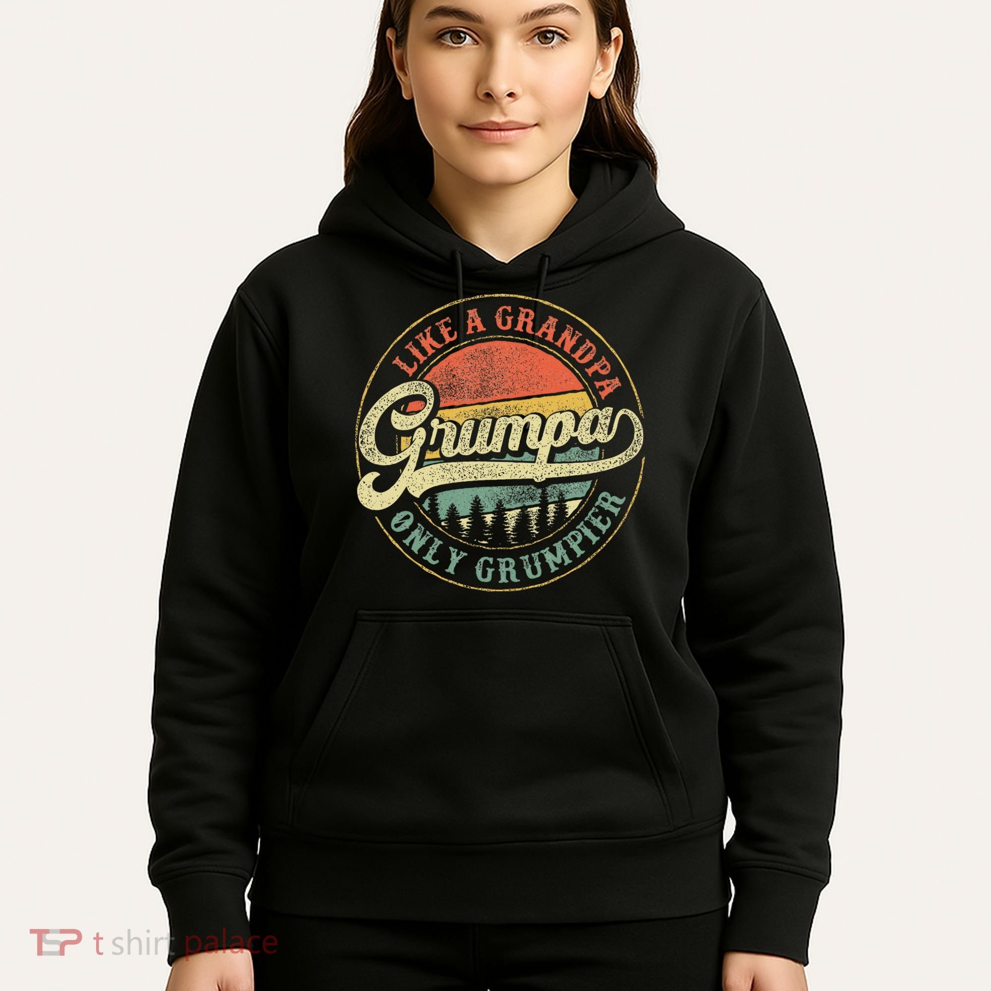 Grumpa Like A Grandpa Only Grumpier Retro Grumpa Definition Hoodie