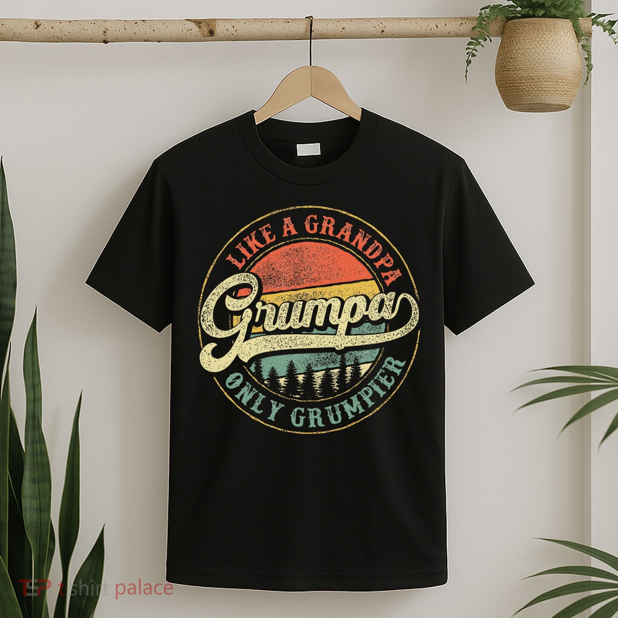 Grumpa Like A Grandpa Only Grumpier Retro Grumpa Definition T-Shirt