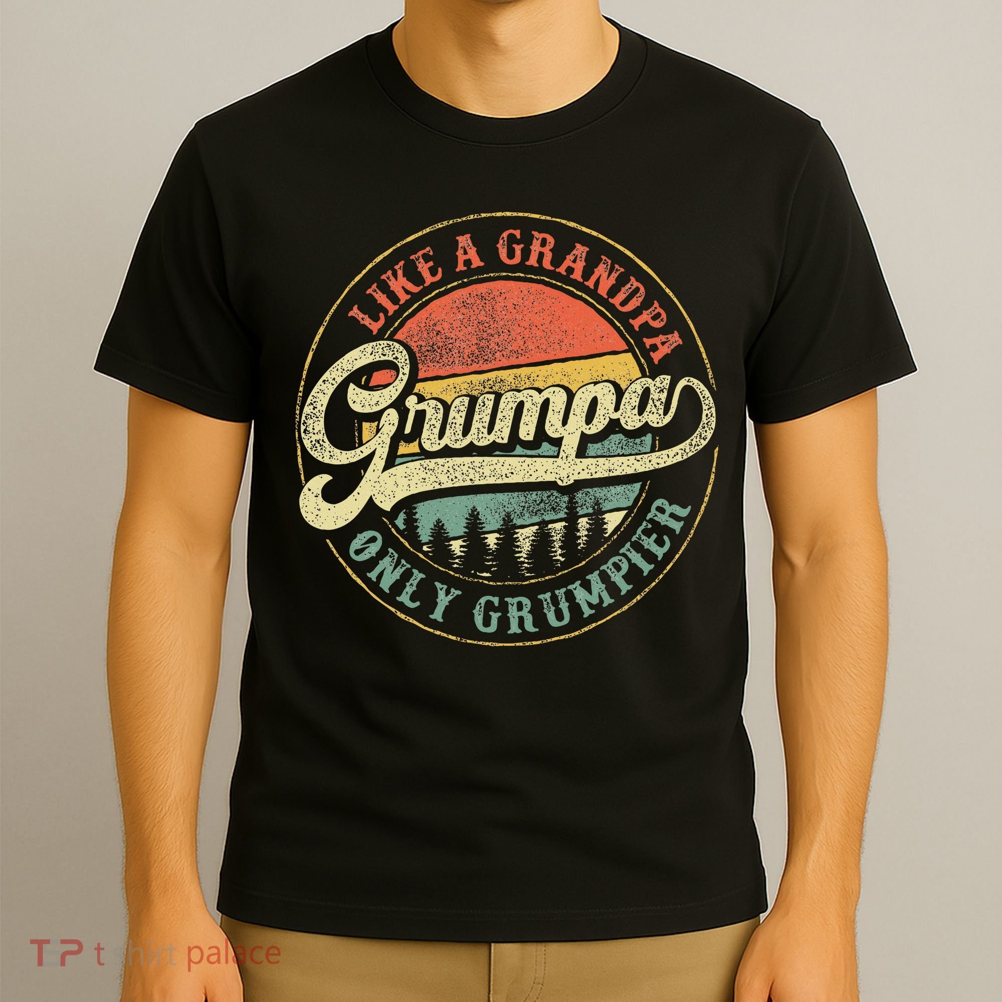 Grumpa Like A Grandpa Only Grumpier Retro Grumpa Definition T-Shirt
