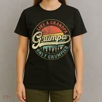 Grumpa Like A Grandpa Only Grumpier Retro Grumpa Definition T-Shirt thumb 4