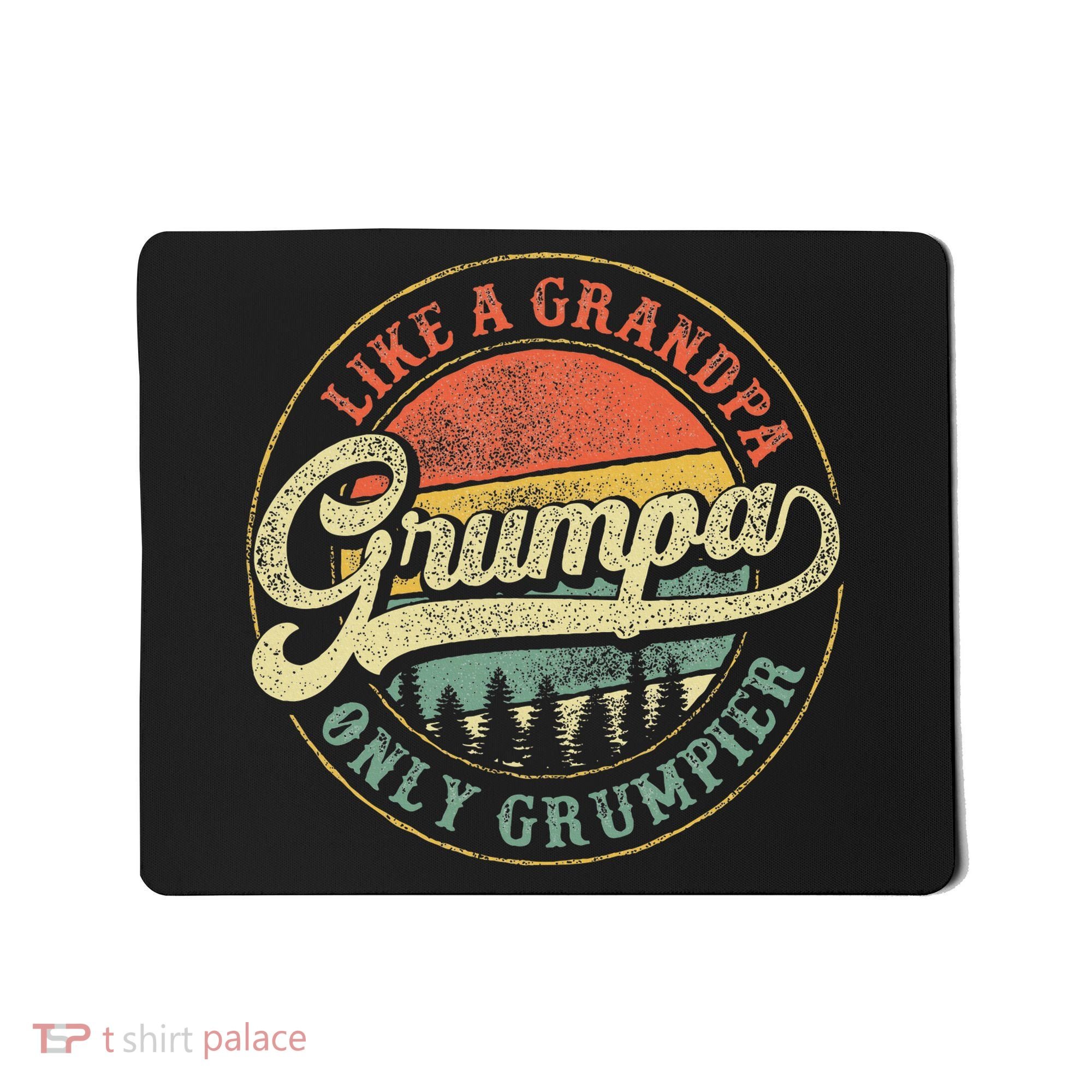 Grumpa Like A Grandpa Only Grumpier Retro Grumpa Definition Mousepad