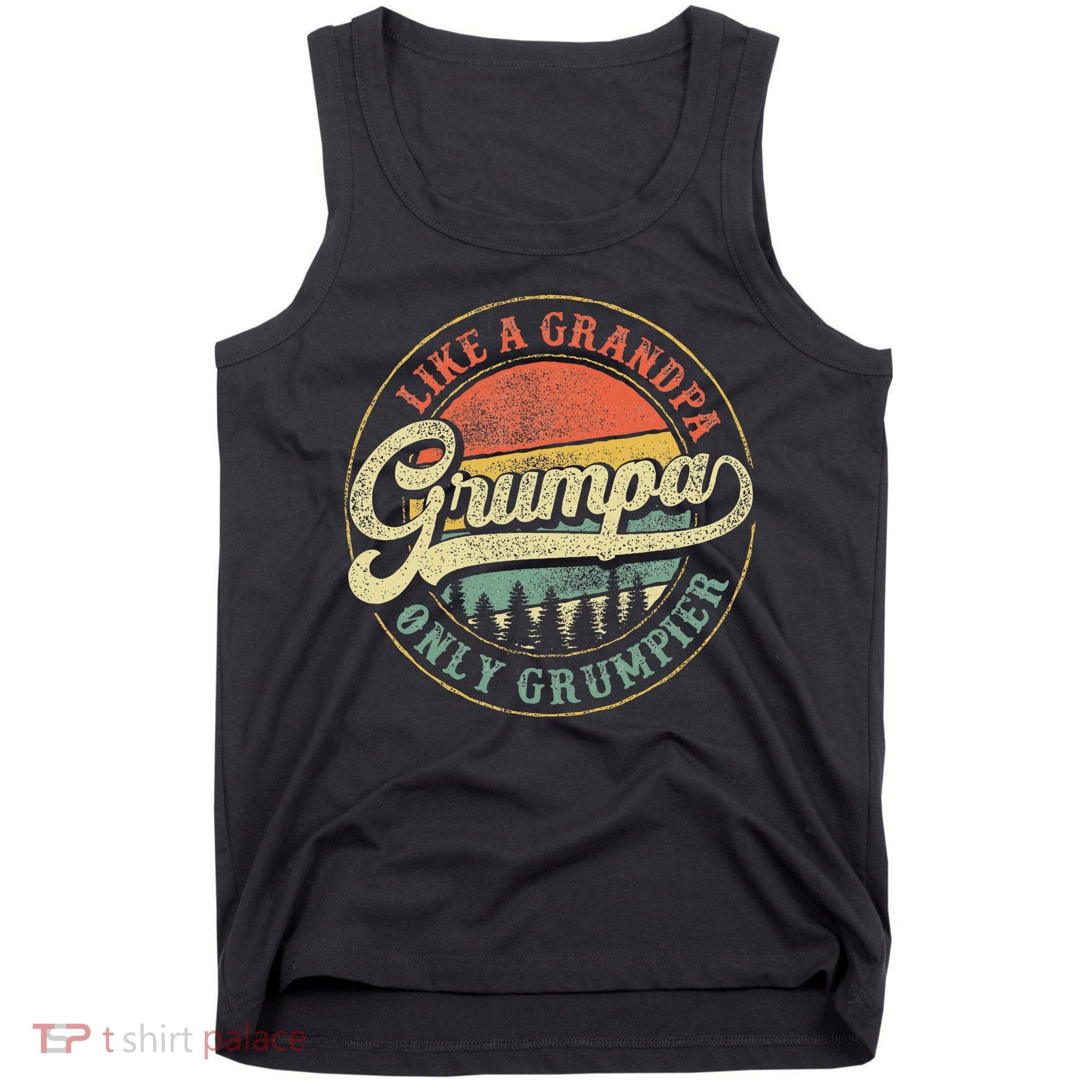 Grumpa Like A Grandpa Only Grumpier Retro Grumpa Definition Tank Top