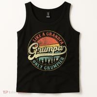 Grumpa Like A Grandpa Only Grumpier Retro Grumpa Definition Tank Top thumb 2