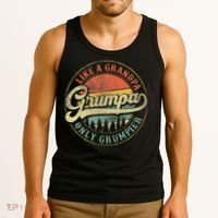 Grumpa Like A Grandpa Only Grumpier Retro Grumpa Definition Tank Top thumb 3
