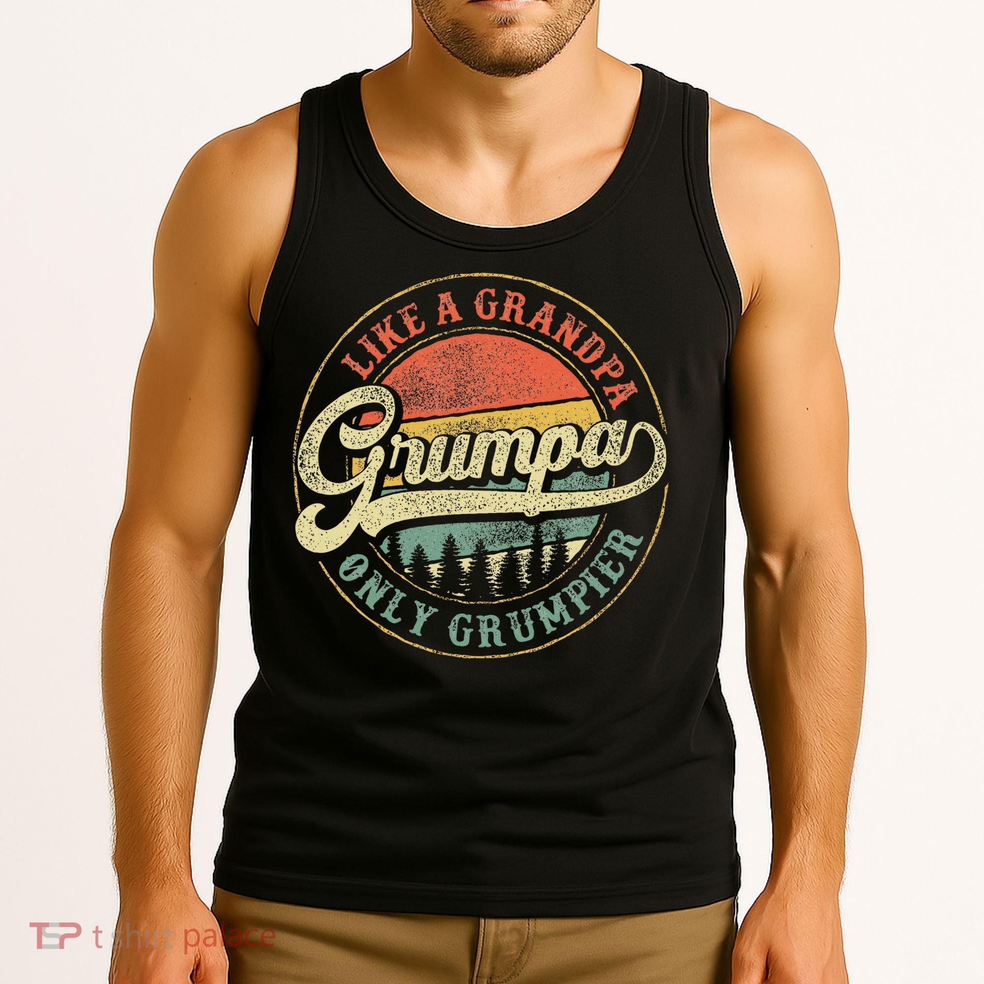 Grumpa Like A Grandpa Only Grumpier Retro Grumpa Definition Tank Top
