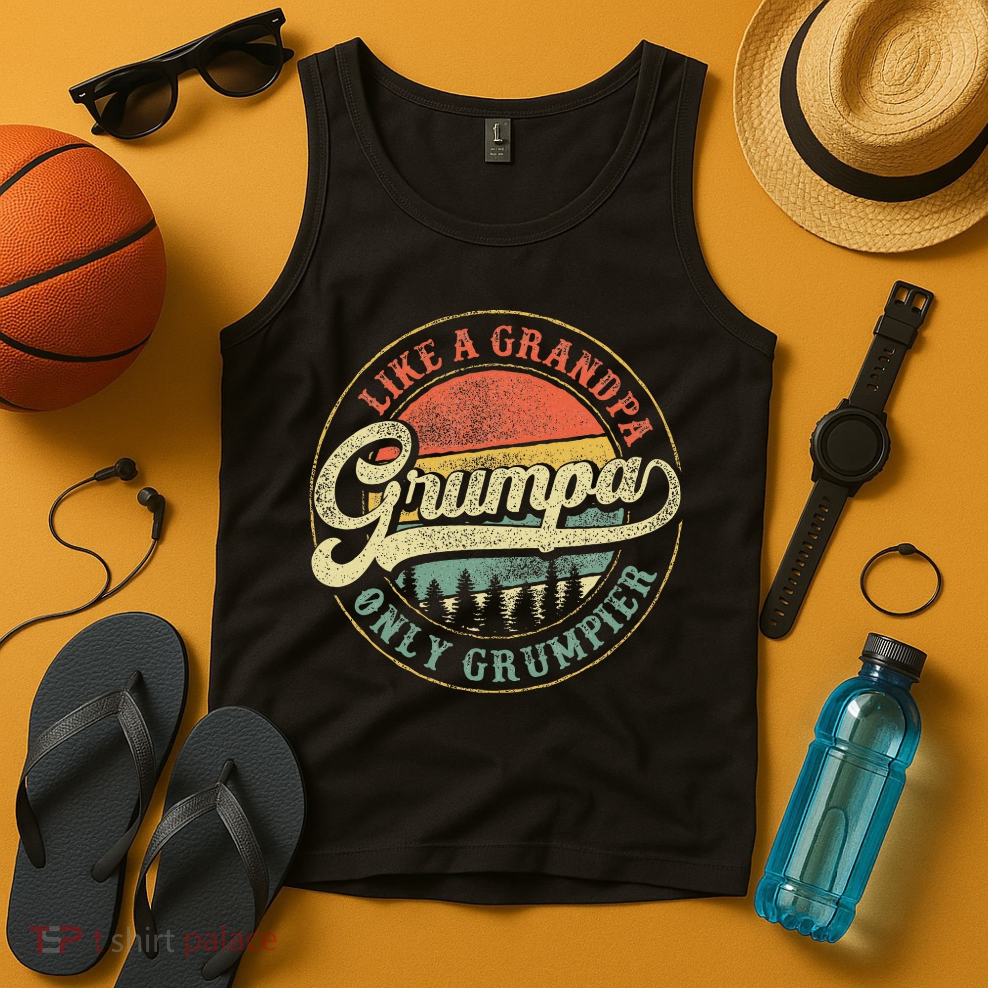Grumpa Like A Grandpa Only Grumpier Retro Grumpa Definition Tank Top